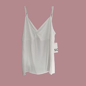 NWT Women's White Cropped Sleeveless Blouse Sz S